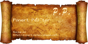 Ponert Péter névjegykártya